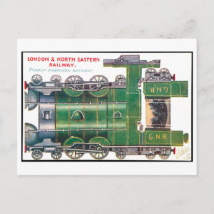 Vintage-Zug-Papier-Spielzeug--North Eastern Railwa Postkarte
