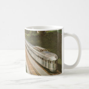Vintage-Zug-Urlaub, Lokomotive auf dem Land Kaffeetasse