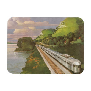 Vintage-Zug-Urlaub, Lokomotive auf dem Land Magnet