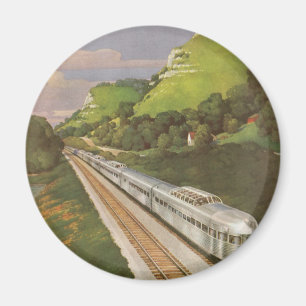 Vintage-Zug-Urlaub, Lokomotive auf dem Land Magnet