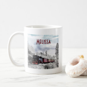 Vintage-Zug Winter-Weihnachtsszene Kaffeetasse