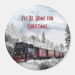 Vintage Zug-Winter-Weihnachtsszene Magnet