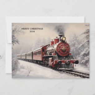 Vintage-Zug-Winterlandschaft Frohe Weihnachten