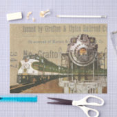 Vintage Zugausdruck Seidenpapier (Handwerk)