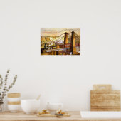 Vintage Zugdarstellung Poster (Küche)