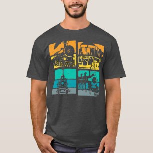 Vintage-Züge Dampflokomotive Eisenbahn Retro T-Shirt