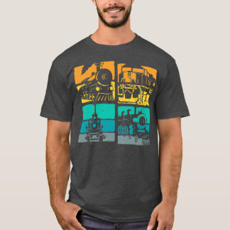 Vintage-Züge Dampflokomotive Eisenbahn Retro T-Shirt