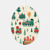 Vintage Züge Personalisiert Weihnachten Ornament Aus Metall (Vorderseite links)