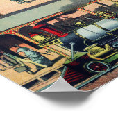 Vintage Züge Poster (Ecke)