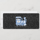 Vintage Zugfahrscheinwerfer Kinderdusche Einladung (Rückseite)