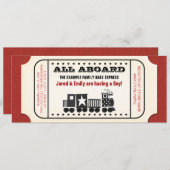 Vintage Zugfahrscheinwerfer Kinderdusche Einladung (Vorne/Hinten)