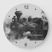 Vintage Zuglokomotive-Uhr Große Wanduhr (Vorderseite)