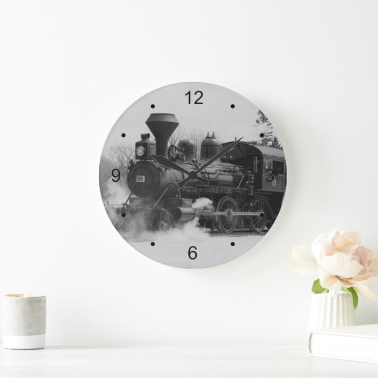 Vintage Zuglokomotive-Uhr Große Wanduhr (Zuhause)
