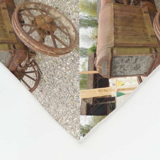 Vintage Zugmaschine Fleecedecke (Ecke)