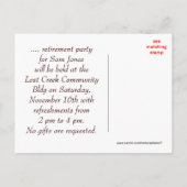 Vintage Zugmaschine für jeden Anlass Einladungspostkarte (Rückseite)