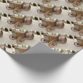 Vintage Zugmaschine Geschenkpapier (Ecke)