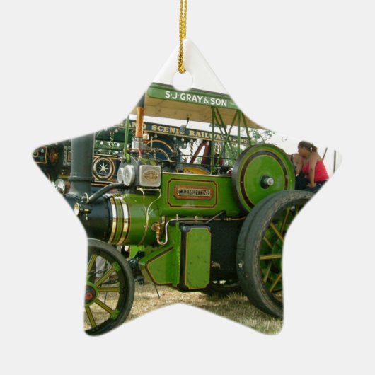 Vintage Zugmaschine Keramik Ornament (Vorne)