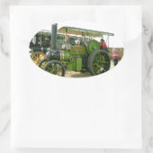 Vintage Zugmaschine Ovaler Aufkleber (Tasche)
