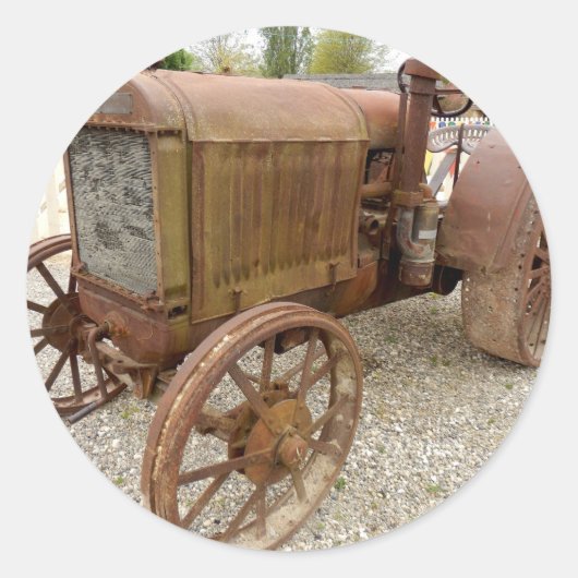 Vintage Zugmaschine Runder Aufkleber (Vorderseite)