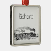 Vintage Zugskizze Ornament Aus Metall (Rechts)