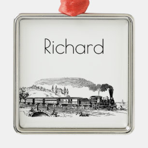 Vintage Zugskizze Ornament Aus Metall