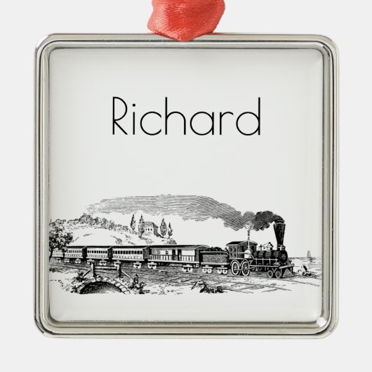 Vintage Zugskizze Ornament Aus Metall (Vorne)