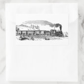 Vintage Zugskizze Rechteckiger Aufkleber (Tasche)