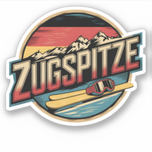 Vintage Zugspitze bayerische Outdoor-Naturgeschenk Aufkleber
