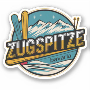 Vintage Zugspitze bayerische Outdoor-Naturgeschenk Aufkleber