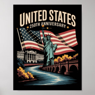 Vintage zum 250. Jubiläum der Vereinigten Staaten Poster