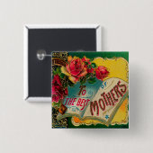 Vintage zum besten Müttern Muttertagsgruß Button (Vorne & Hinten)