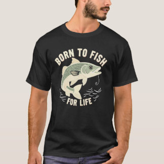 Vintage Zum Fischfang geboren T-Shirt
