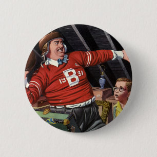 Vintage zum Vatertag, Sport Football Vater und Soh Button