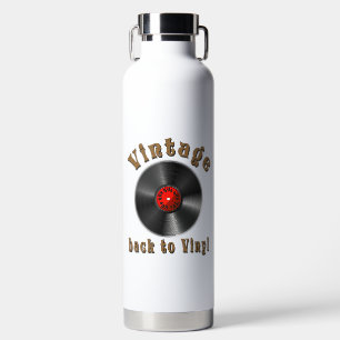 Vintage Zurück zu Vinyl Schallplatten Kunst Trinkflasche