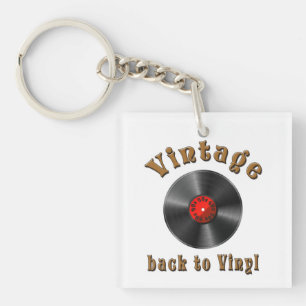 Vintage Zurück zum Vinyl Schallplatten Kunst Schlüsselanhänger