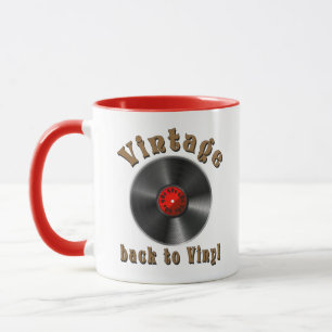 Vintage Zurück zum Vinyl Schallplatten Kunst Tasse