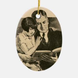 Vintage Zwanzigerjahre des Vati-Mädchen-Vaters, Keramik Ornament