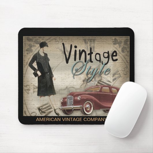 Vintage Zwanzigerjahre Dreißigerjahre Mousepad (Mit Mouse)
