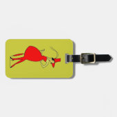 Vintage Zwanzigerjahre rote Gepäckanhänger (Vorderseite horizontal)