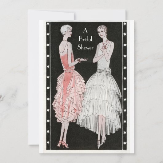 Vintage Zwanzigerjahre stilvolles Einladung (Vorderseite)