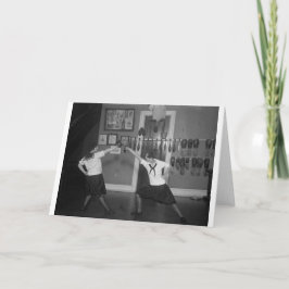 Vintage Zwanzigerjahre weibliche fechtende Karte