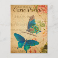 Vintage zwei blaue Schmetterlinge Blumenkohl-Blume