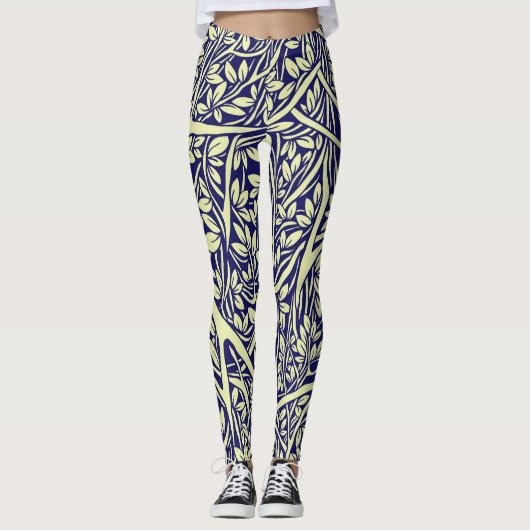 Vintage Zweige: Baummuster Leggings (Vorderseite)