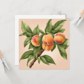 Vintage Zweigstelle mit Peach Fruit Illustration Karte (Vorderseite/Rückseite Beispiel)