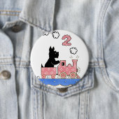 Vintage Zweijährige Mädchen Geburtstags-Rundbutton Button (Beispiel)