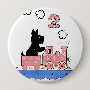Vintage Zweijährige Mädchen Geburtstags-Rundbutton Button