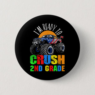 Vintage Zweite Klasse Ich Bin Bereit 2. Klasse Zu  Button