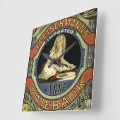 Vintage Zwieback-Werbung Quadratische Wanduhr (Winkel)