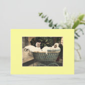 Vintage Zwillingsankündigung Ankündigung (Stehend Vorderseite)