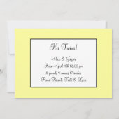 Vintage Zwillingsankündigung Ankündigung (Rückseite)